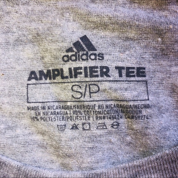 ADIDAS Moto block logo grey tee shirt small NWOT - Picture 4 of 4